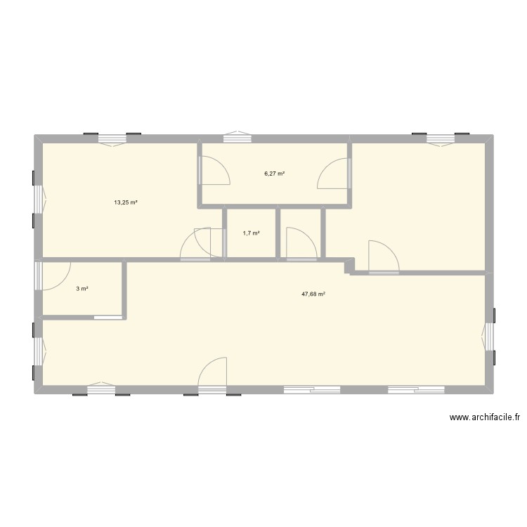 MAISON T33. Plan de 5 pièces et 72 m2