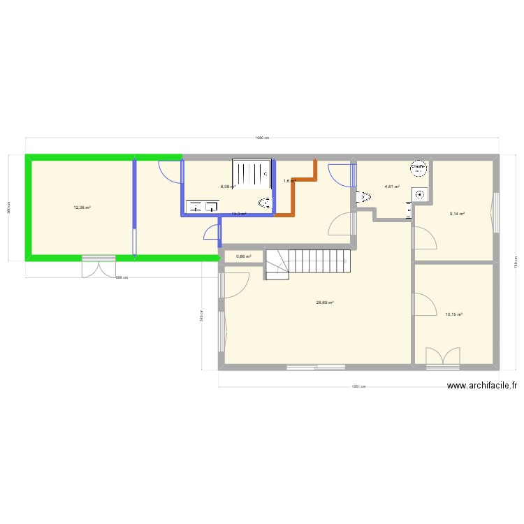 Maison Saran V3. Plan de 9 pièces et 89 m2