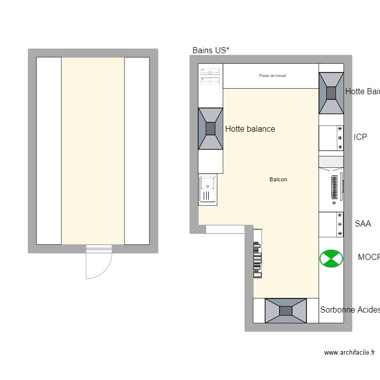 Plombv2. Plan de 2 pièces et 51 m2