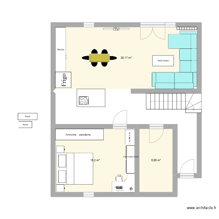 Saunerie 16. Plan de 3 pièces et 51 m2