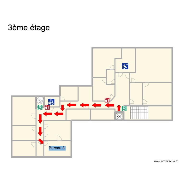 Espace richelieu 3ème x. Plan de 20 pièces et 157 m2