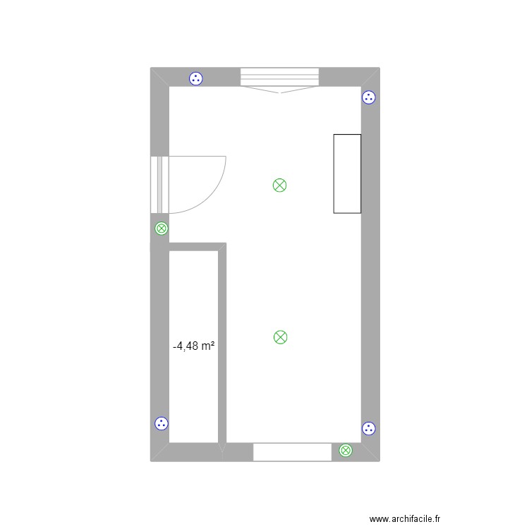 entre maison. Plan de 1 pièce et 2 m2