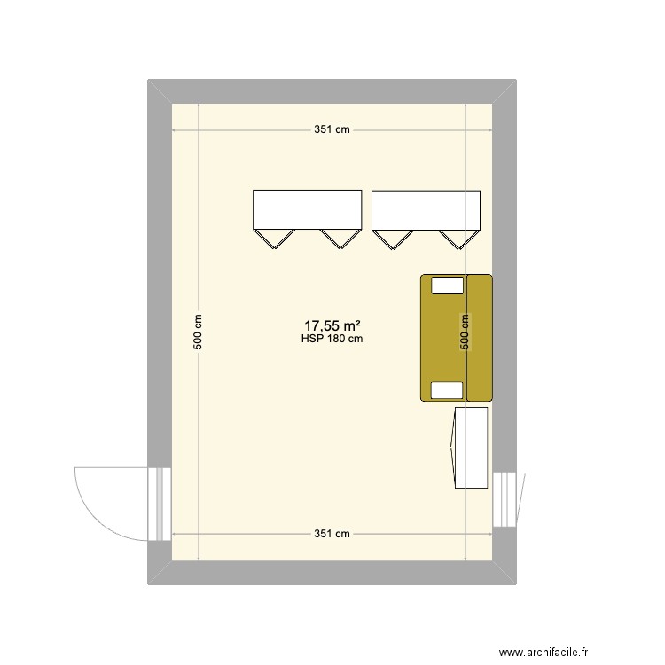 Vendémian CH3. Plan de 1 pièce et 18 m2