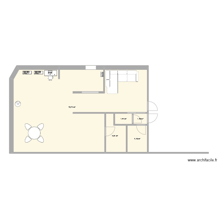 entrée. Plan de 5 pièces et 82 m2