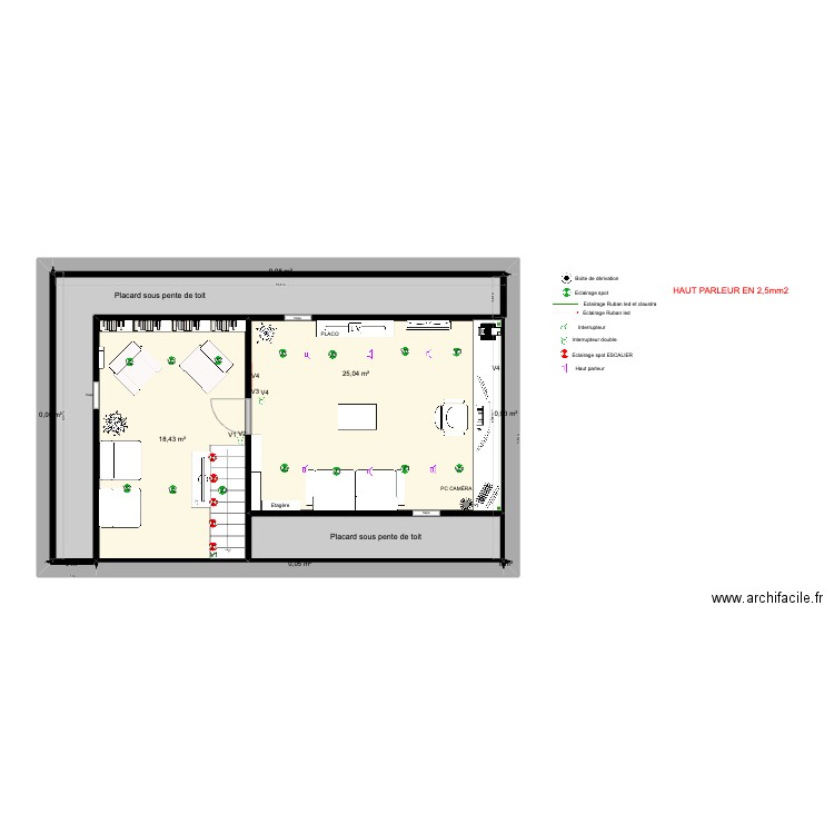 festigny 2 étage MUSIQUE. Plan de 10 pièces et 63 m2