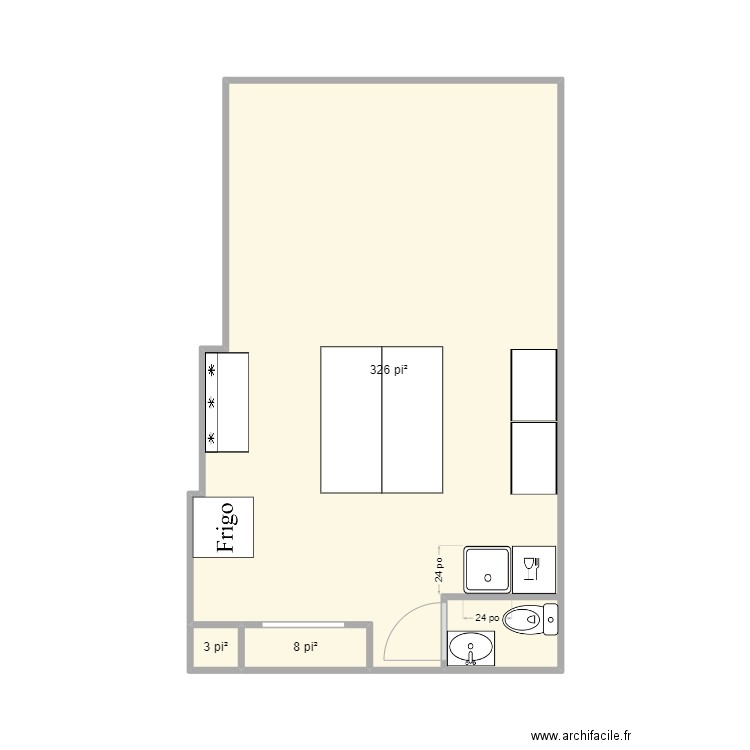 fourneau. Plan de 3 pièces et 31 m2