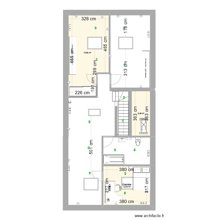 Comble Nicolas BEAU -30-01-24. Plan de 2 pièces et 16 m2