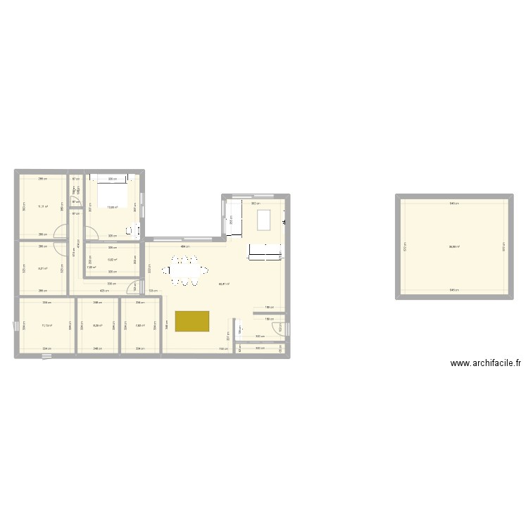 2EME PLAN. Plan de 11 pièces et 174 m2