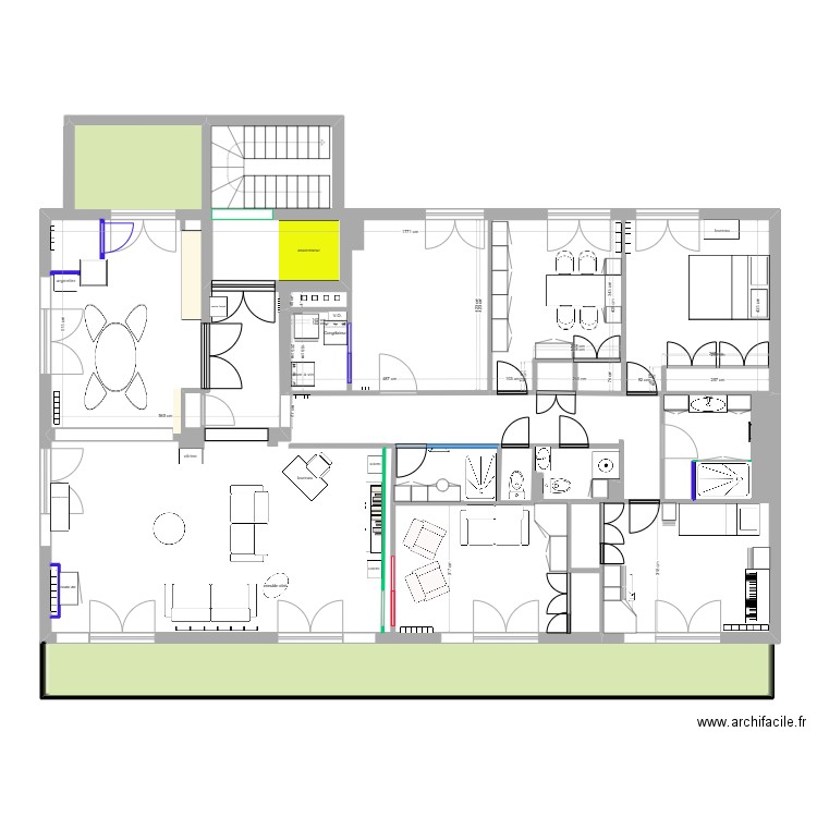 Appartement Enghien Mora variante 29 01 2025. Plan de 5 pièces et 178 m2