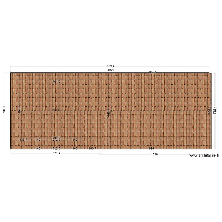 montignac  . Plan de 1 pièce et 45 m2