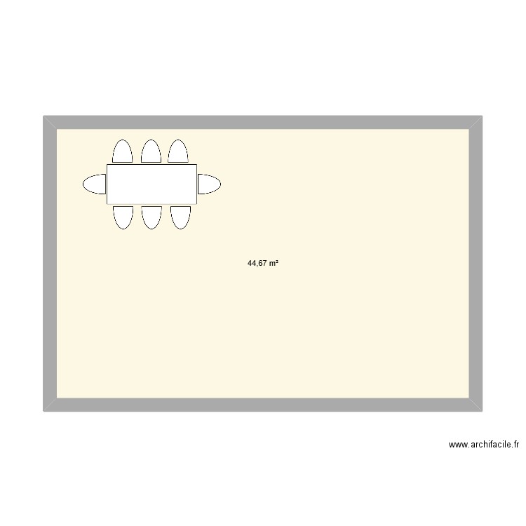 12344. Plan de 1 pièce et 45 m2