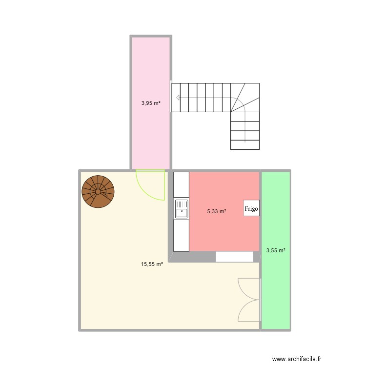 Lieu Solitude. Plan de 4 pièces et 28 m2