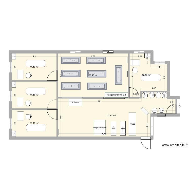 Cab Alex. Plan de 6 pièces et 112 m2