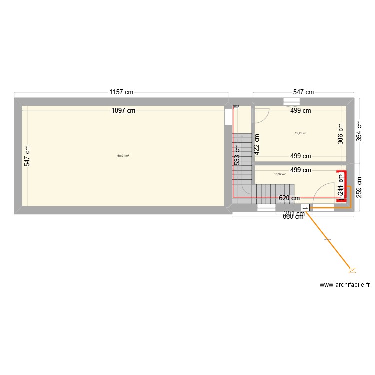 plan enedis. Plan de 3 pièces et 92 m2