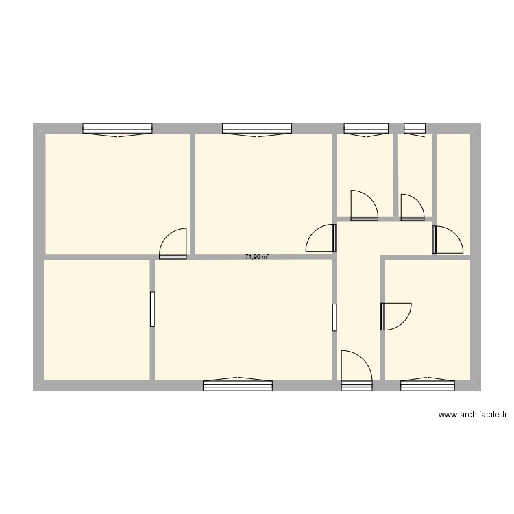 route de la vigne original. Plan de 1 pièce et 72 m2