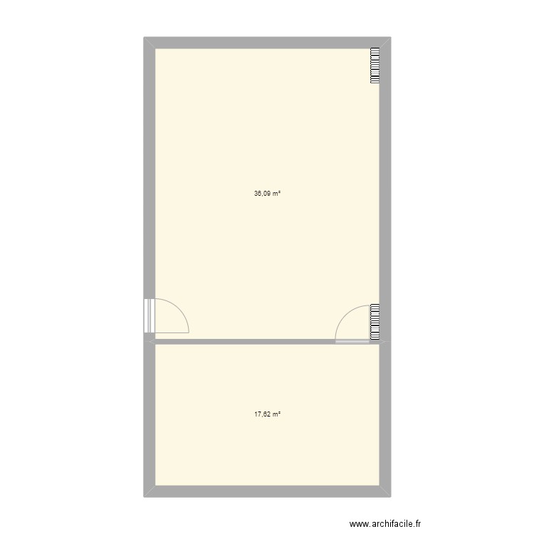 Salle de Plume Octave Feuillet . Plan de 2 pièces et 54 m2