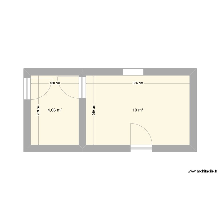 APPENTI. Plan de 2 pièces et 15 m2