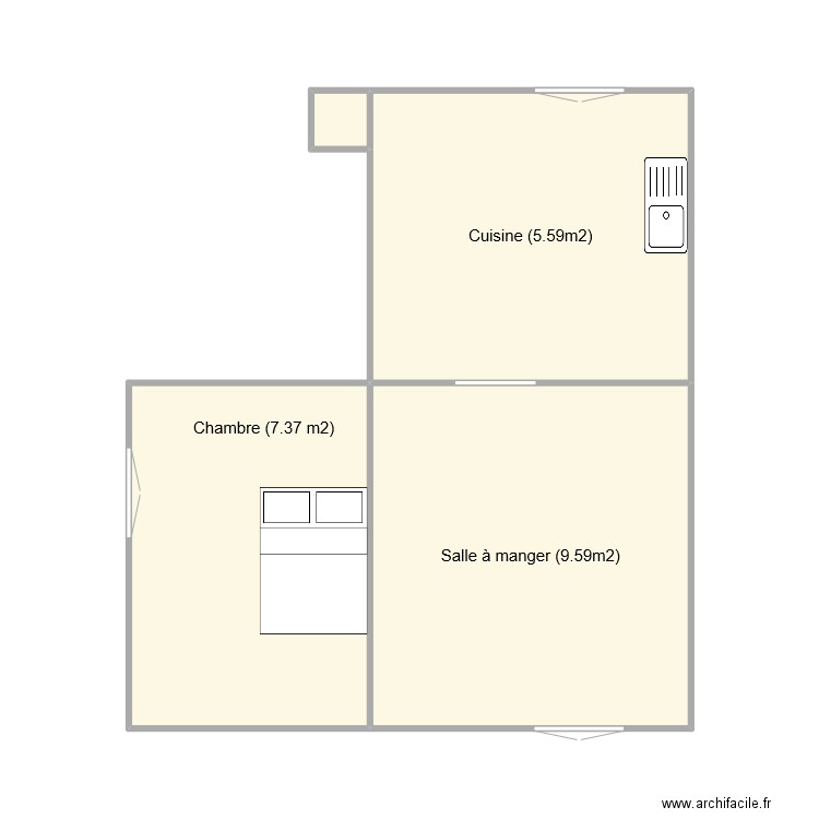 2 impasse matabon. Plan de 4 pièces et 35 m2