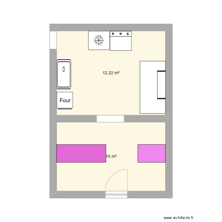 JOOKIE. Plan de 2 pièces et 22 m2