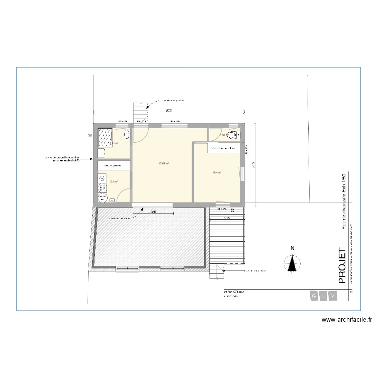 Maison Rte de Larvor. Plan de 5 pièces et 39 m2