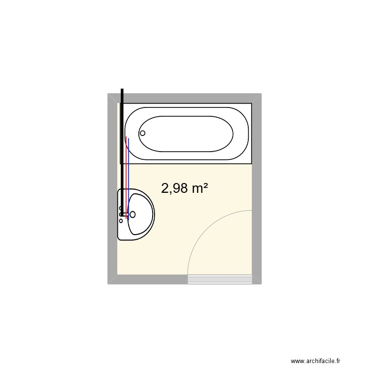 le cam 16 elluard. Plan de 1 pièce et 3 m2