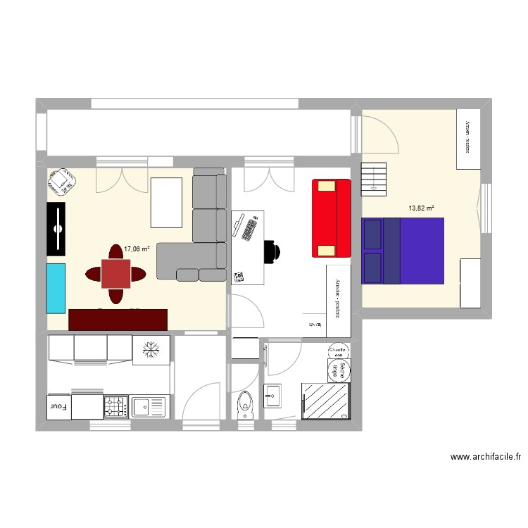 LA BUZINERIE. Plan de 2 pièces et 31 m2