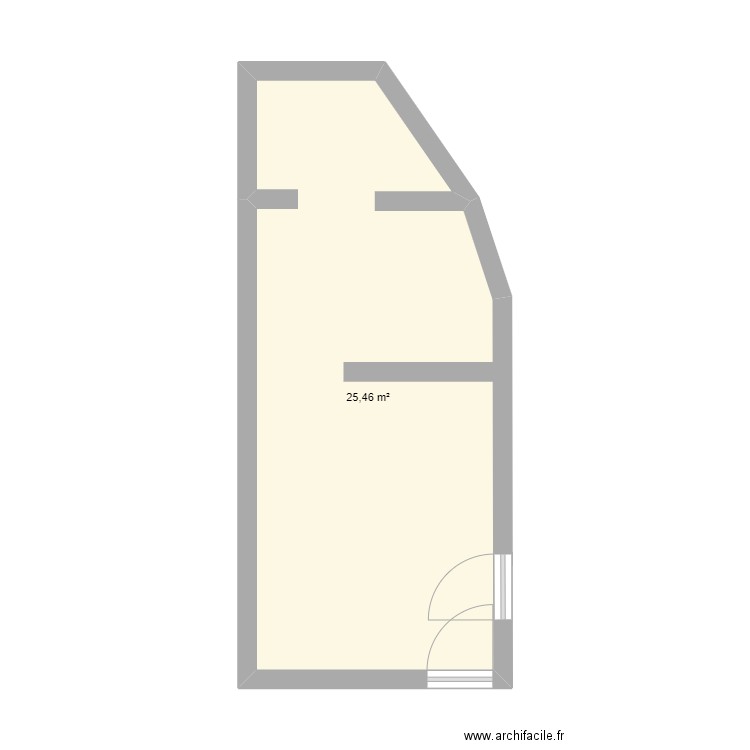 Cuisine thérapeutique. Plan de 1 pièce et 25 m2