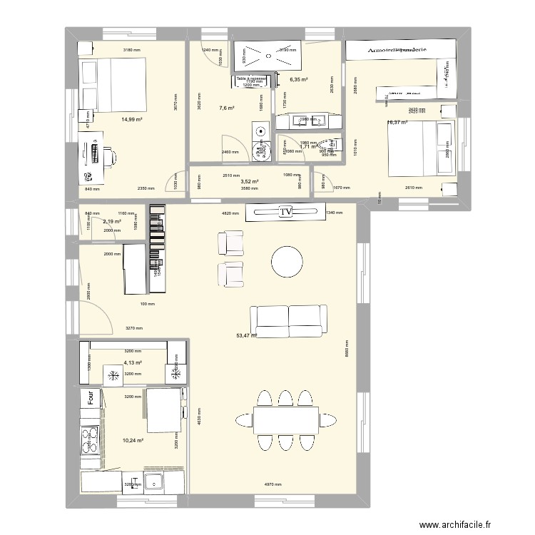 maison pougny v2 cuisine petit cellier. Plan de 10 pièces et 121 m2