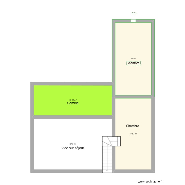 Dufour R+1. Plan de 4 pièces et 79 m2