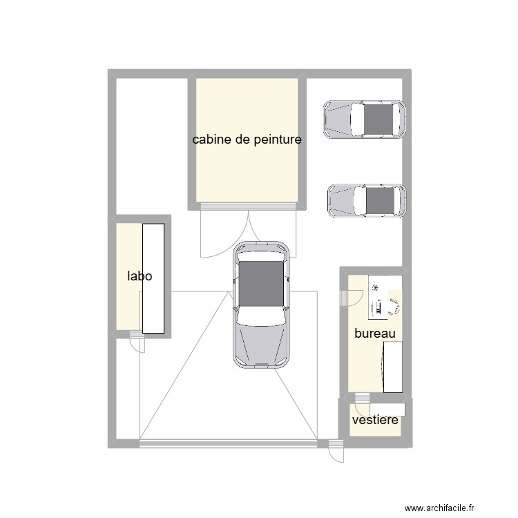 plan garage grange neuve . Plan de 4 pièces et 5 m2