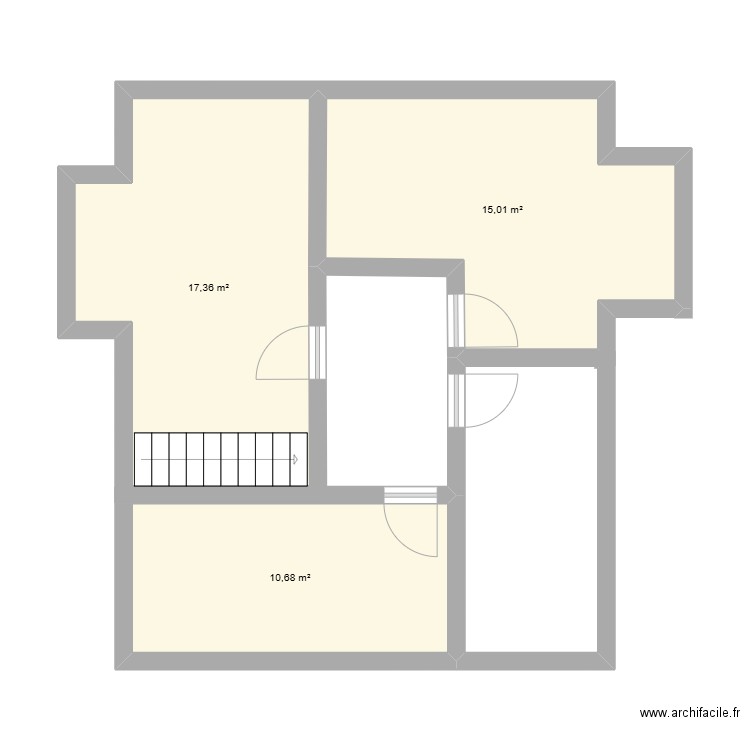 Aude & Sam2. Plan de 3 pièces et 43 m2