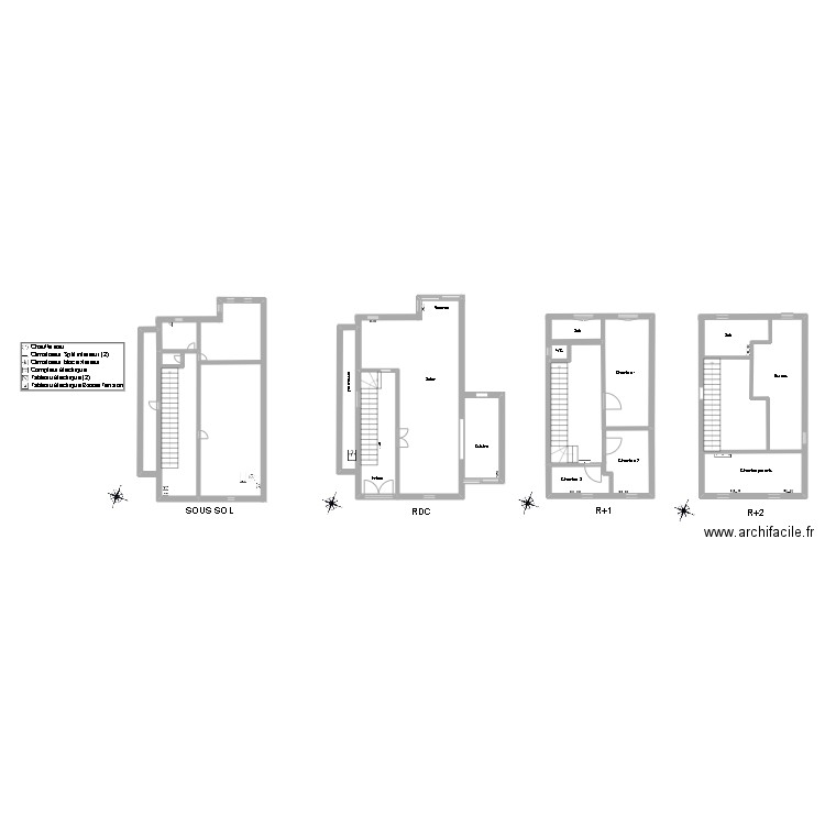 Maison louis Machard . Plan de 4 pièces et 46 m2