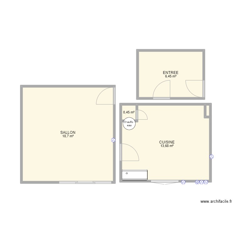 APPARTEMENT. Plan de 4 pièces et 39 m2