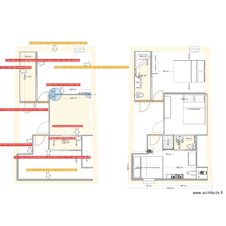 Saint Haon Le Chatel 1ER ETAGE. Plan de 5 pièces et 10 m2