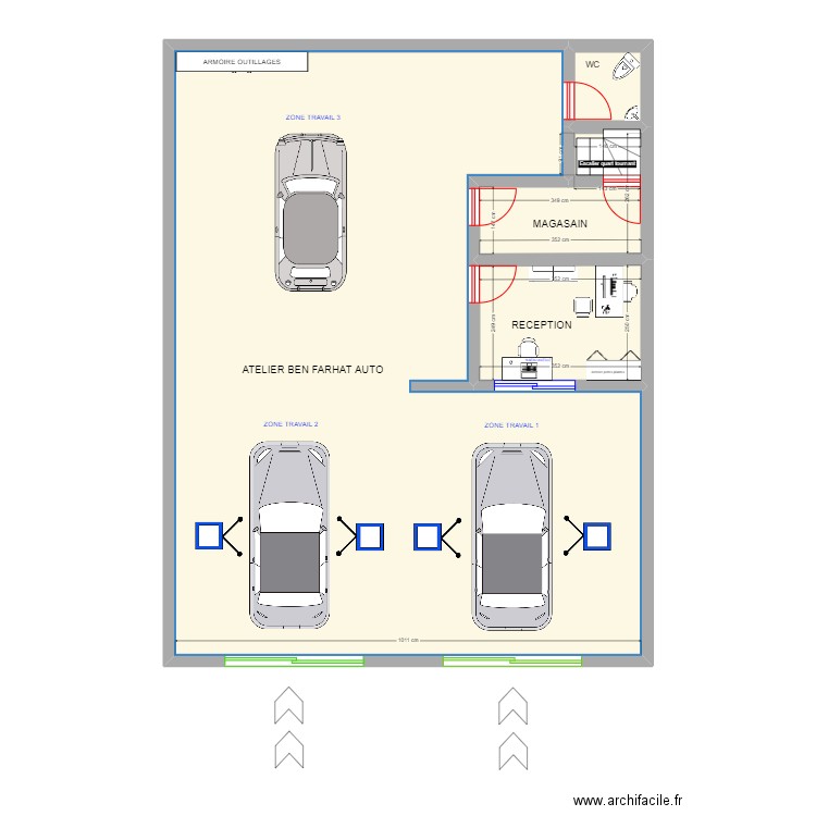 ATELIER BEN FARHAT AUTO. Plan de 4 pièces et 127 m2