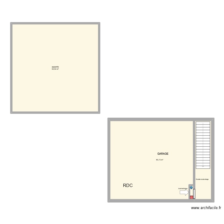 plan masse prima . Plan de 2 pièces et 120 m2