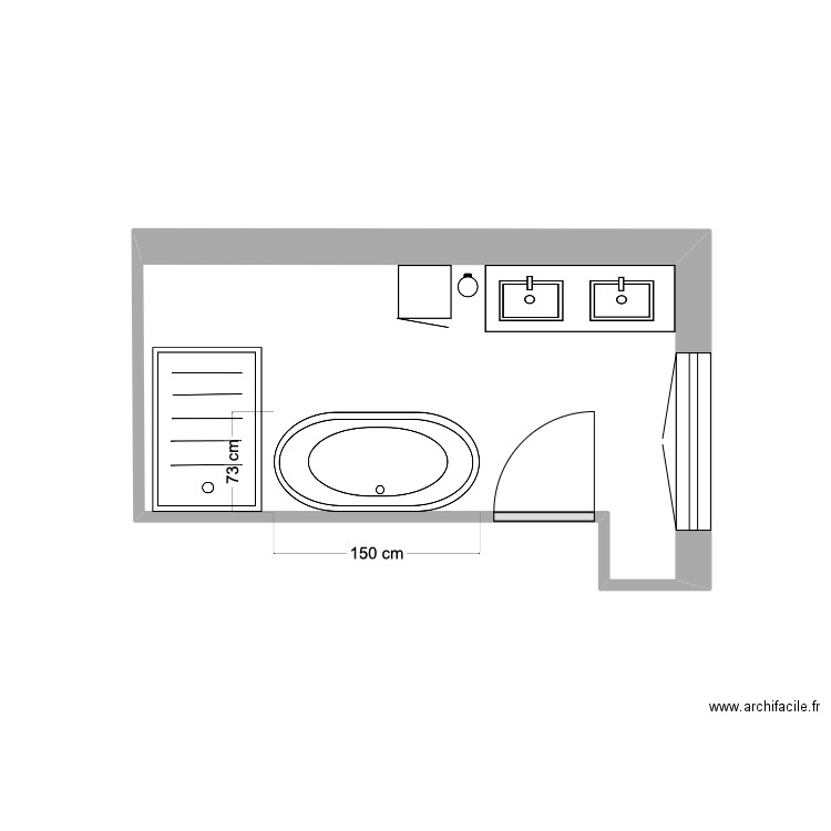 Plan SDB Bersée meublée. Plan de 0 pièce et 0 m2