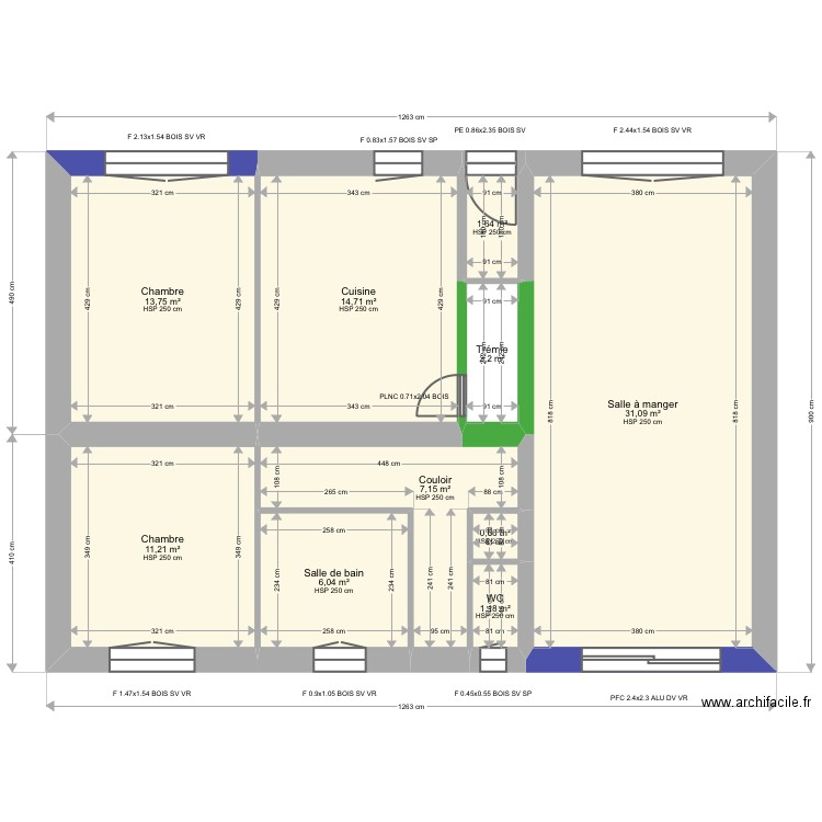 ML24007665. Plan de 21 pièces et 271 m2