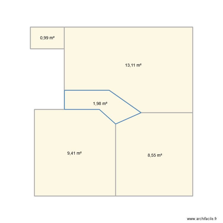 plan 1. Plan de 5 pièces et 34 m2