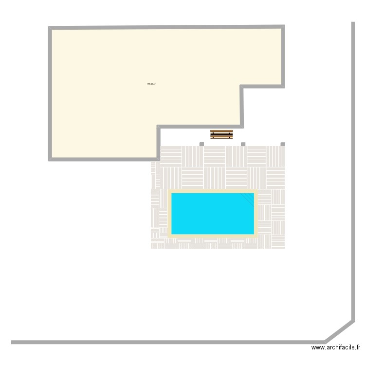 plan piscine. Plan de 1 pièce et 173 m2