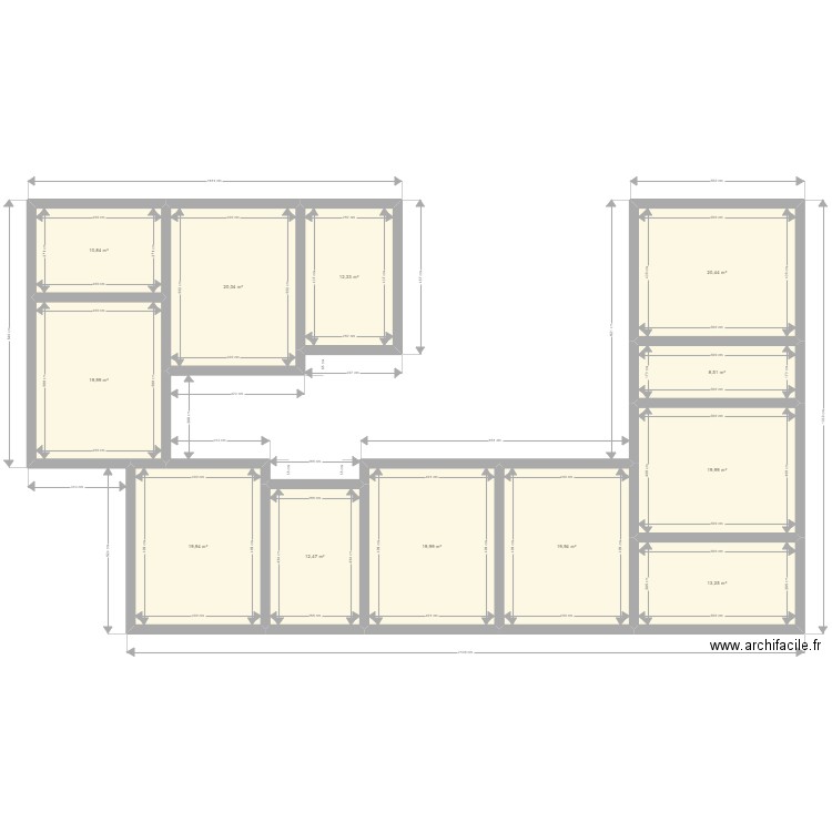 Le Hameau 3. Plan de 12 pièces et 198 m2