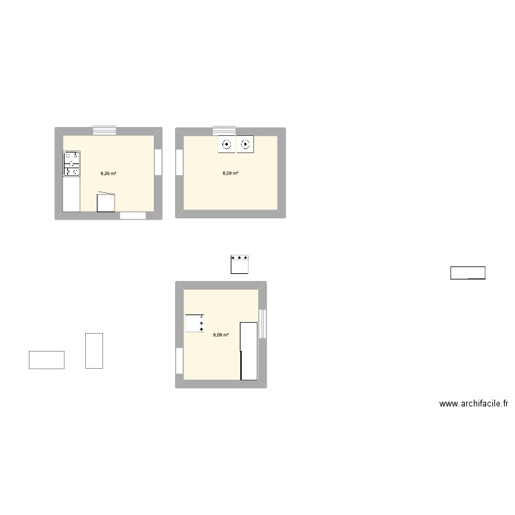 Annexe. Plan de 3 pièces et 25 m2