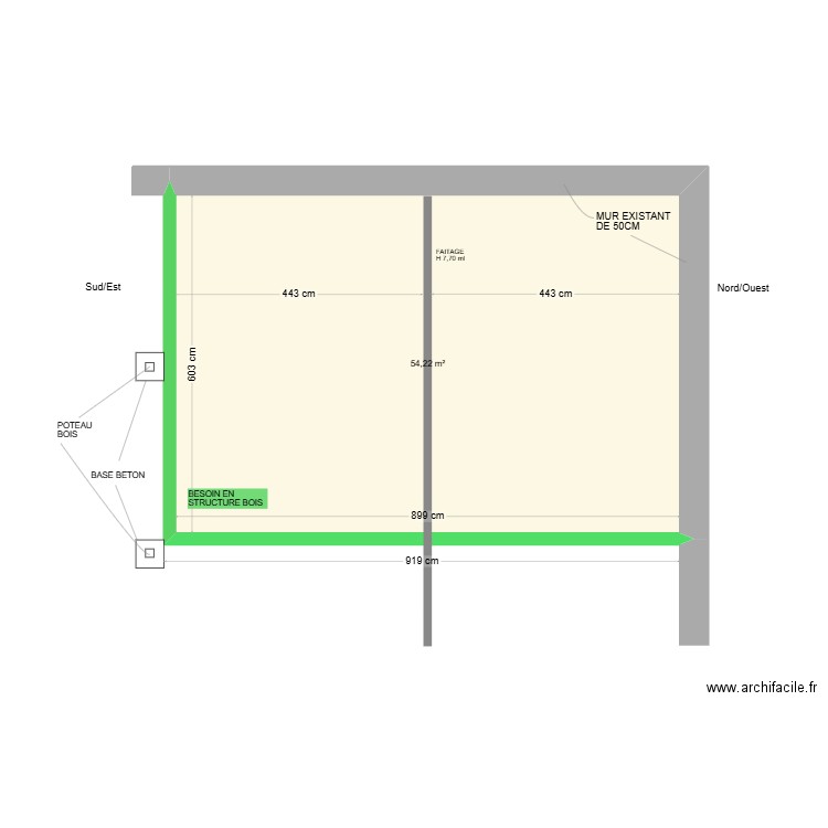 PLAN GRANGE JESS. Plan de 1 pièce et 54 m2