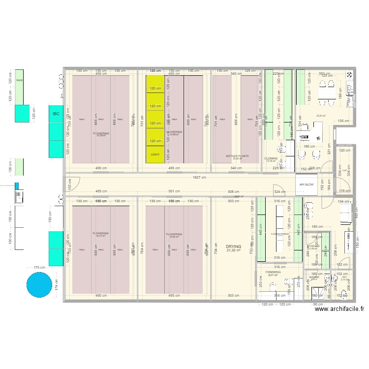 medical grade cannabis project2. Plan de 15 pièces et 300 m2