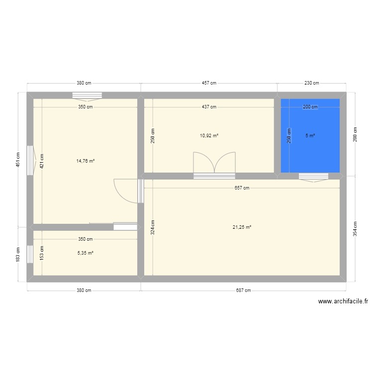 Divers plan. Plan de 5 pièces et 57 m2