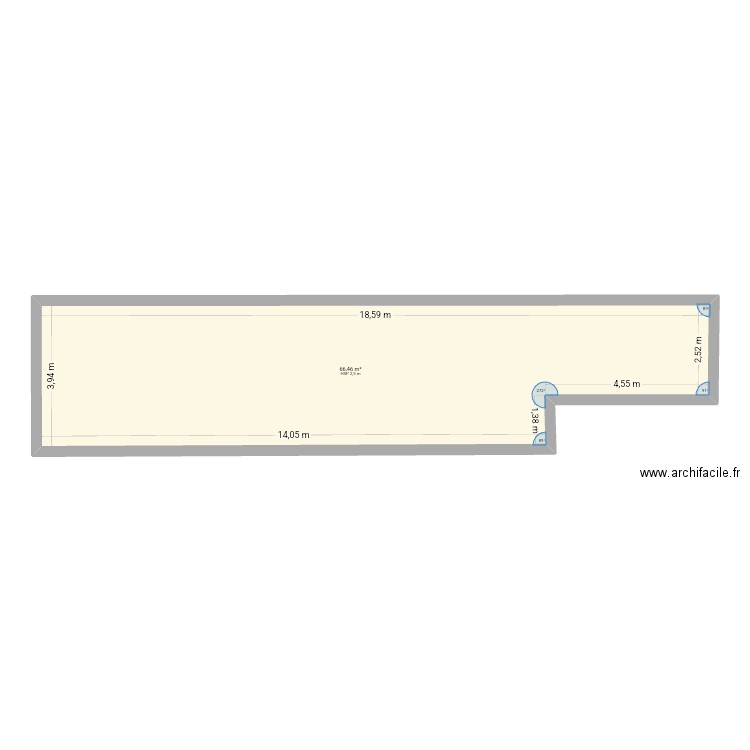 Sorbiers . Plan de 1 pièce et 66 m2