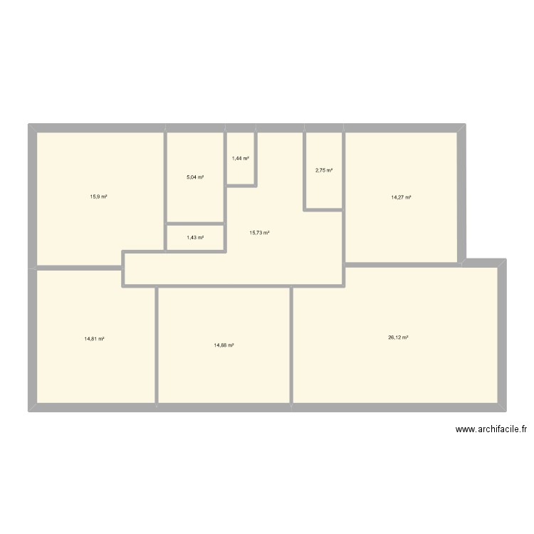 Cugnaux. Plan de 10 pièces et 112 m2