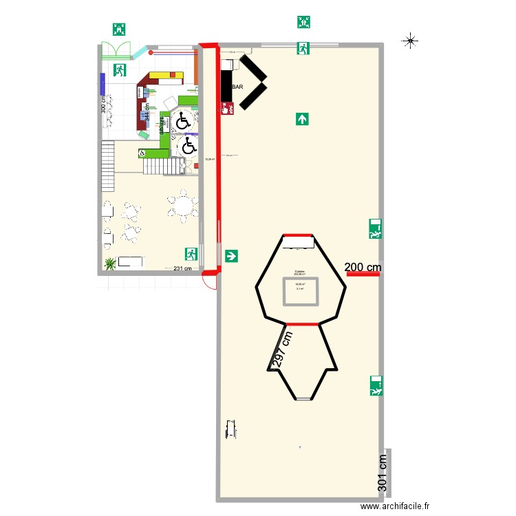 plan extérieur V3 vierge. Plan de 4 pièces et 320 m2