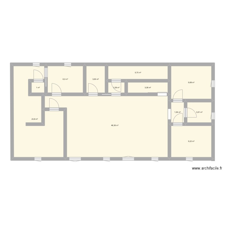 Appartement Faucon. Plan de 12 pièces et 116 m2