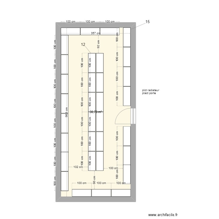 pol1. Plan de 1 pièce et 31 m2